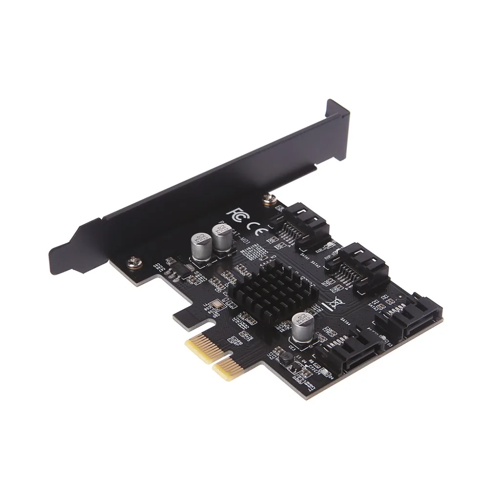 Новый контроллер расширения PCI Express 1 4 порта Sata 3 0 6G карта Marvel 88SE9215|Платы