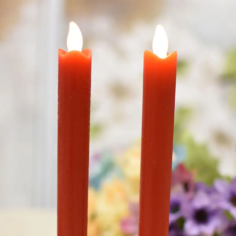 Набор из 2 теплых белых мерцающих свечей-светильник, беспламенная Wax батарея, управляемая конусными свечами для украшения ужина на день рождения