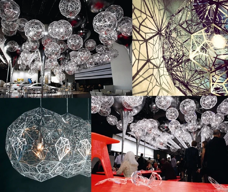 Post-Modern Craft Cord Pendant Light Hollow Stainless Steel Ball Pendant Lamp E27 Fixture Cafe Bar Loft Vintage Luminarias Deco lantern pendant light