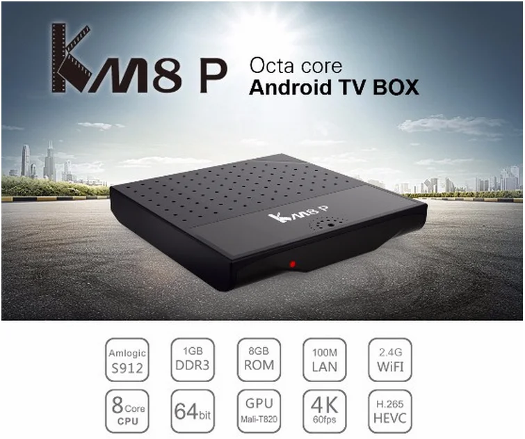 Из KM8P Android 6.0 ТВ Box Amlogic S912 Octa core 2 г/8 г 2 г/16 г VP9 H.265 4 К KM8P media player