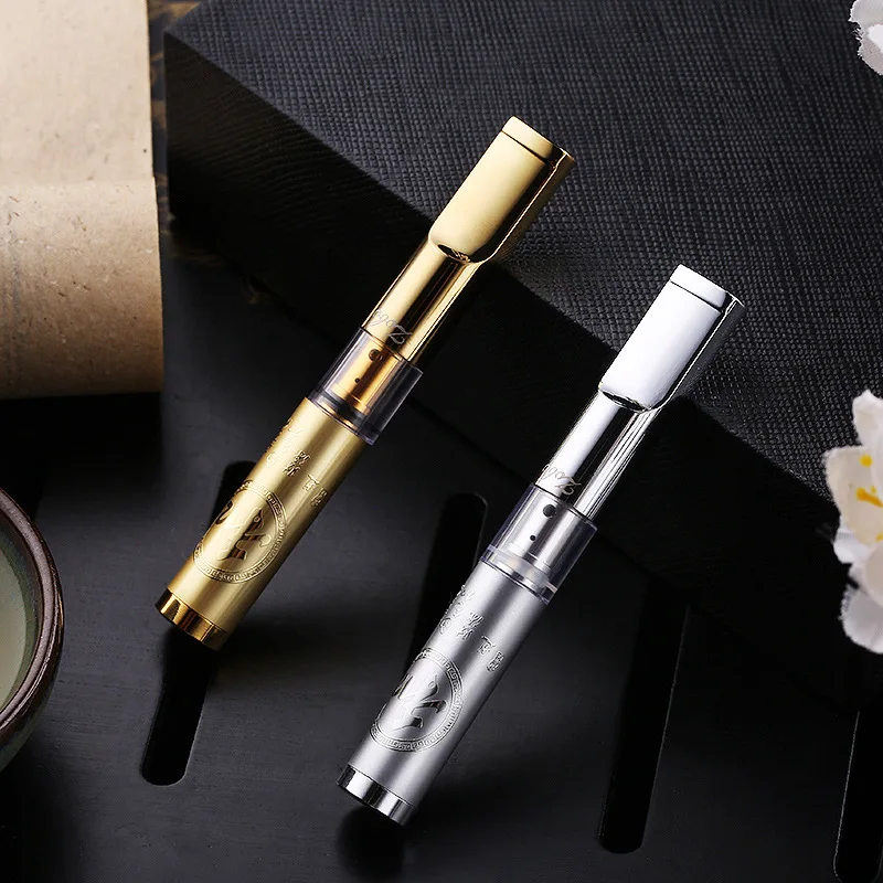 

Printing Chinese Blessing Metal Cigarette Holder Smoking Pipe Double Filter Mouthpiece Smoke Clean and Health with box