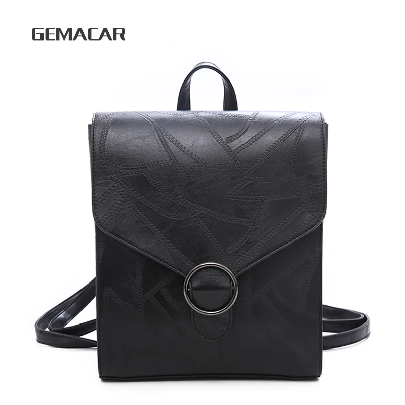 

2018 New Fashion Ladies Bag Teen Pu Leather Backpack High-grade Hard Shoulder Bag Work Student Business Casual Rucksack