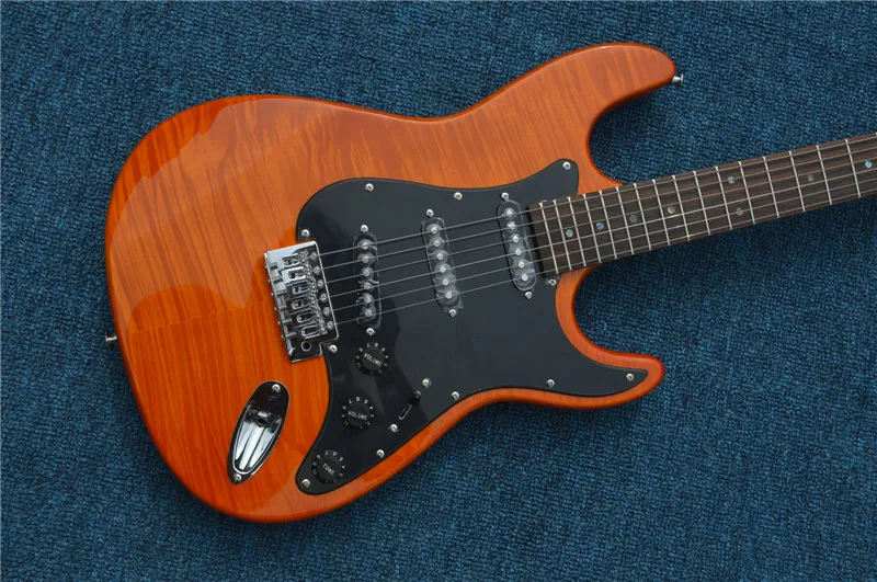 

Free Shipping High Quality Orange Red St Electric Guitar Protective Gear SSS Pickup Guitar