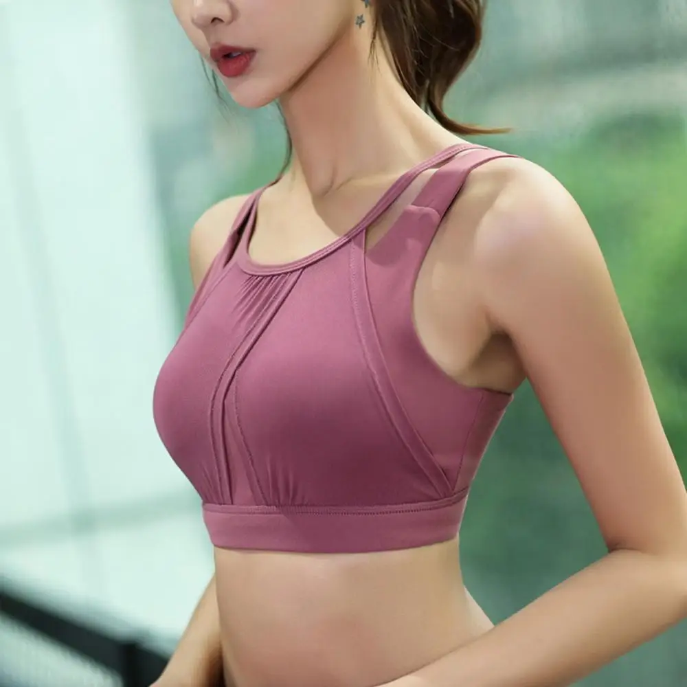 

EF1172 Mesh Sports Bra Top Women Fitness Yoga Top Gym Padded Sports Crop Top Athletic Quick Dry Workout Bras