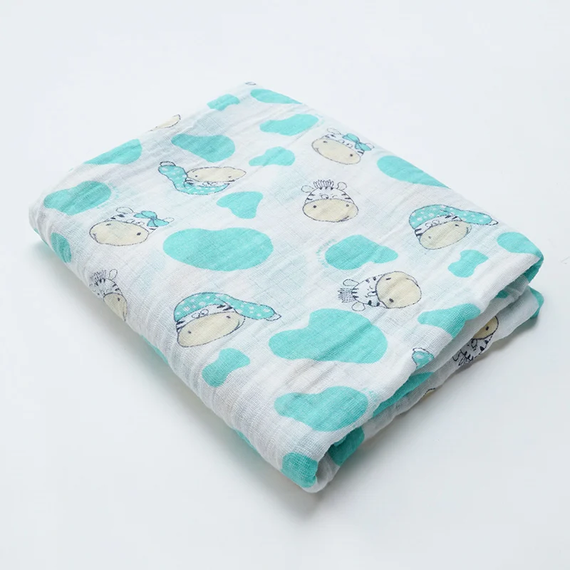 Muslinlife 1 шт. Муслин хлопок детские пеленки мягкие одеяла для новорожденных Ванна Марля младенческой спальные принадлежности коляска, 120*120 см - Цвет: horse head