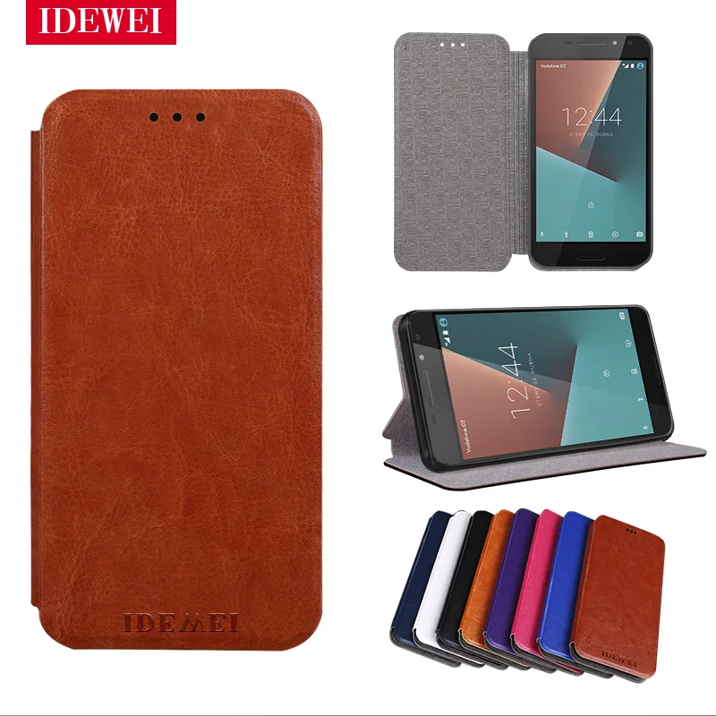 

For Vodafone Smart V8 Case 5.5" Silicone + Leather Back Cover Phone Capa For coque Vodafone Smart V8 VFD710 VFD-710 Cover pouch