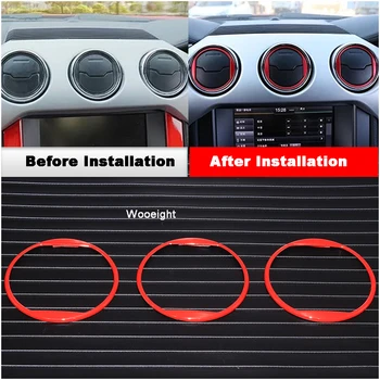 

Wooeight 3Pcs Aluminium Car Center Dashboard Trim AC Air Condition Vent Outlet Cover Ring Sticker For Ford Mustang 2015 2016