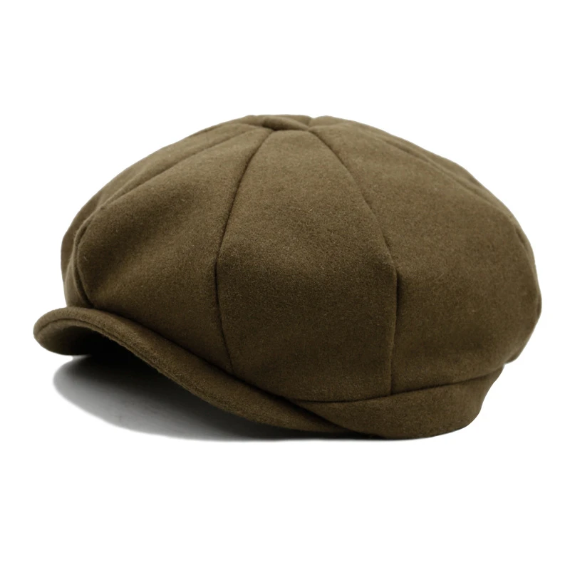 Хлопковая кепка Newsboy для мужчин и женщин, осенне-зимняя теплая твидовая восьмиугольная женская шапка, мужская шапка, шапки детектива, ретро плоская кепка Newsboy s