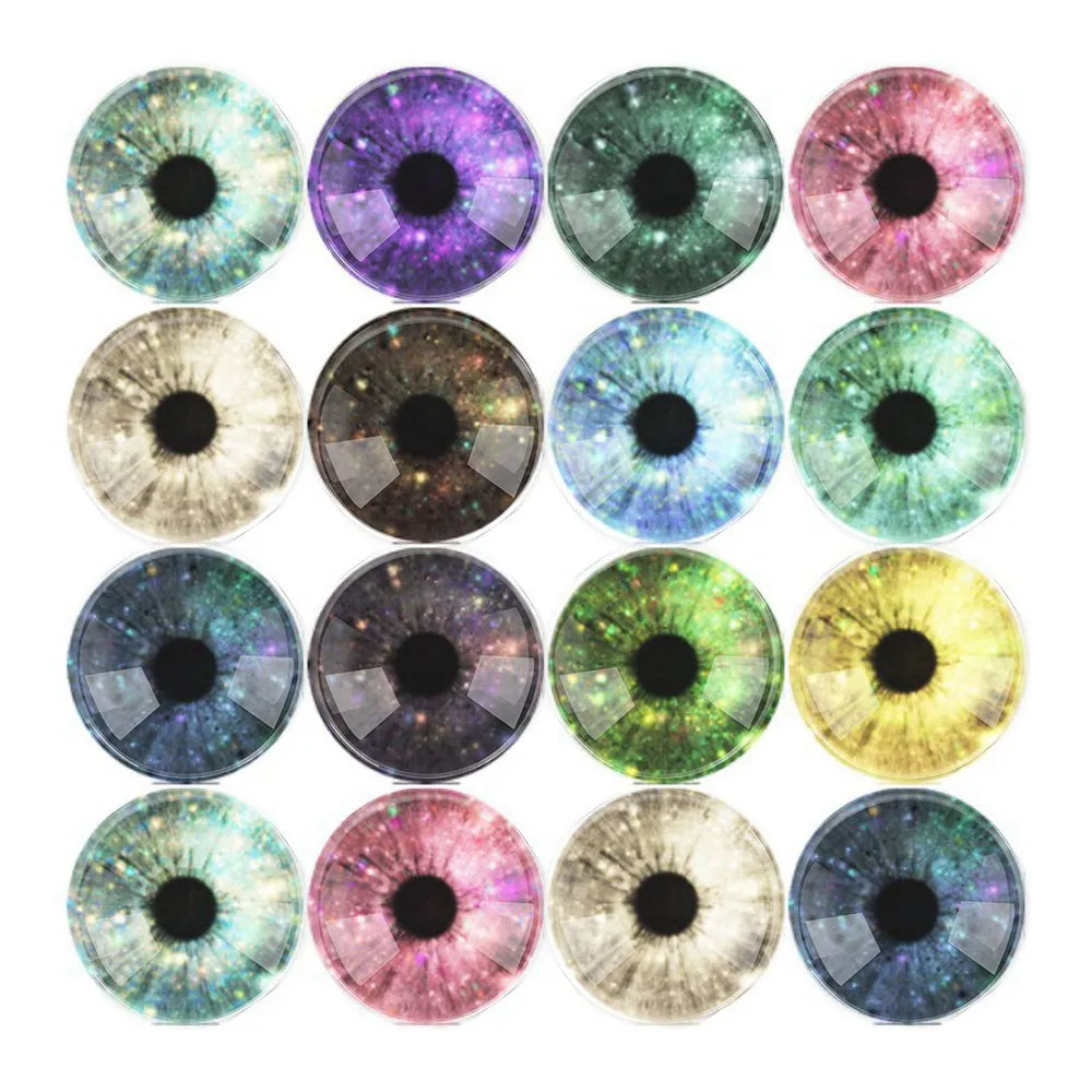 6 Eye Cabochons Dragon Eye Cabochons 12mm Round Glass Flat Backs Domed Blue