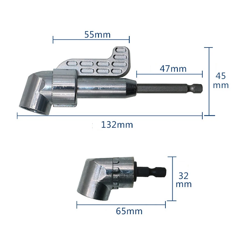 105 Degree Angle Extension Screw Driver Socket Holder Adapter Adjustable Bits Nozzles for Screwdriver Bit Right Angle Head