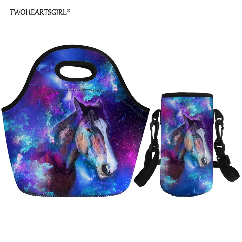 Bolsa de Comida do Almoço Twoheartsgirl Lobo Cavalo Moda Isolamento Térmico Bolsas Portátil Mulheres Crianças Piquenique Pequeno Lunchbag Picnic