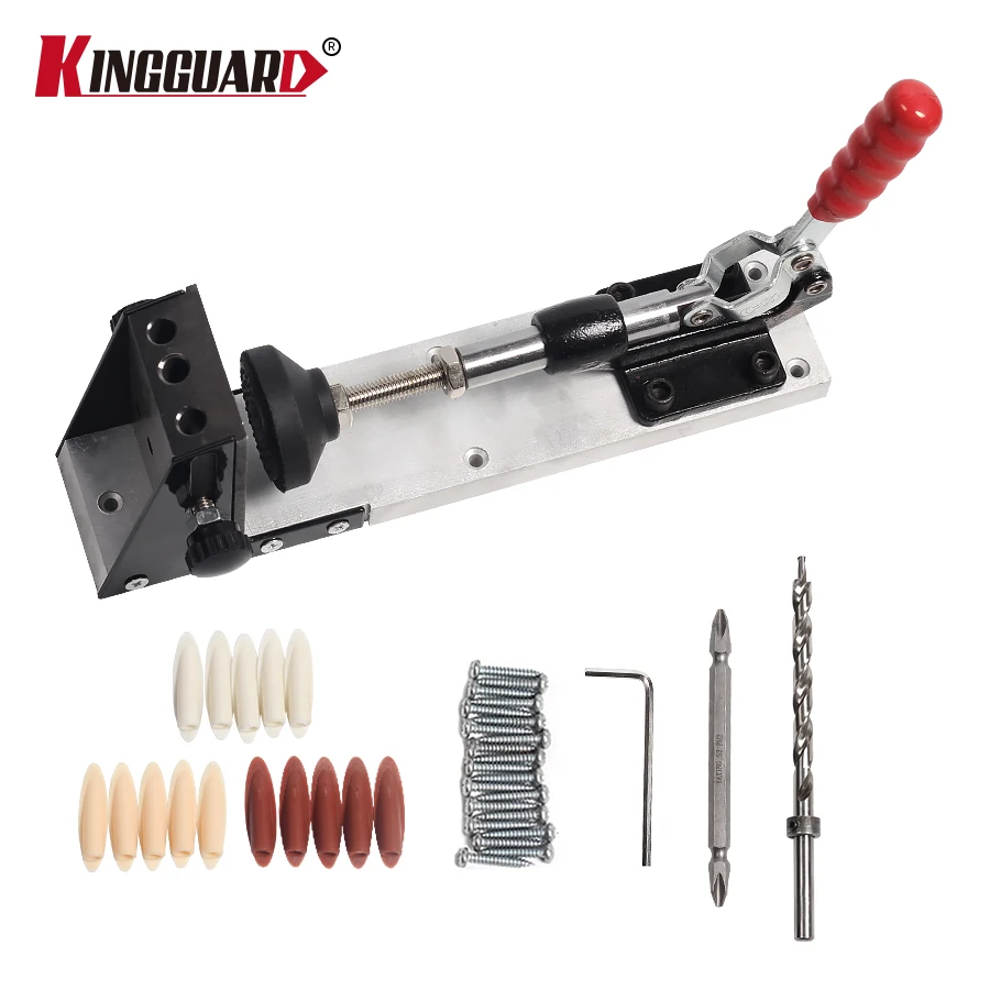 Woodworking Guide Carpenter Kit System Inclined Hole Drill Tools Clamp Base Drill Bit Kit System Pocket