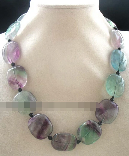 

Jewelr 006456 Mouse over image to zoom Details about flourite square black agate 23mm necklace 18" nature