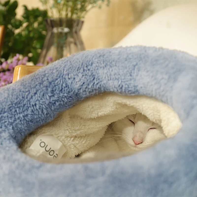 Спальный мешок для питомца кота щенка флисовый мягкий теплый котенок гнездо питомник кровать пещера домик маленькая собака коврик палатка зима теплая уютная кровать для питомца поставка