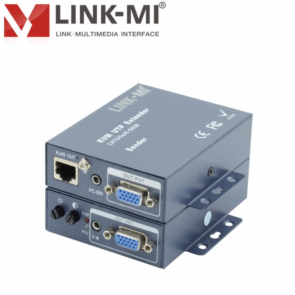 LINK-MI 100 м KVM расширитель порта VGA 1080 p по одной Cat5e/6 RJ45 UTP кабель поддержка клавиатуры/Мышь Регулируемый четкость и яркость