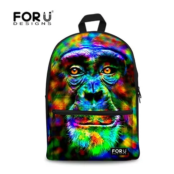 

Unique Designer Women 3D Monkey Printing Backpack Casual Canvas Men's Rucksack Mochila Escolar Daypack Children Girls School Bag