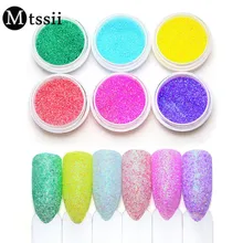 Mtssii 6 коробок красочный сахар песчаный блеск для ногтей порошок пыль пигмент для ногтей пыль блестки украшения DIY маникюрные принадлежности