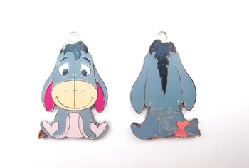 

wholesale Free shipping 50 pcs cartoon eeyore Purple donkey Charms Earrings Pendants DIY Jewelry Making