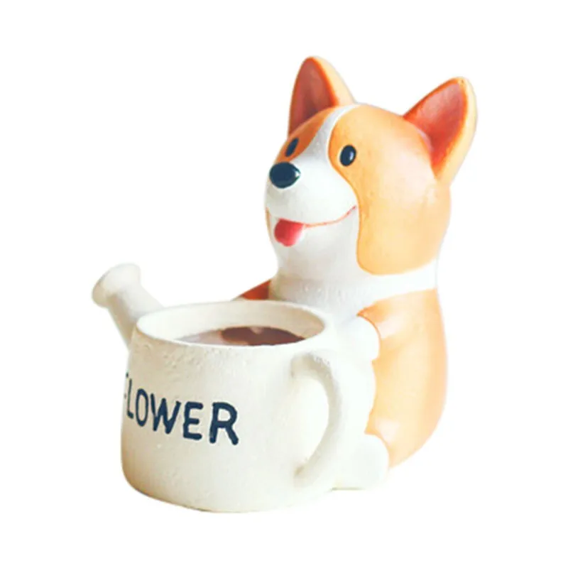 

Lovely Corgi Dog Shaped Plant Decor Succulent Plants Decorative Flower Pot garden small planter succulent guardian