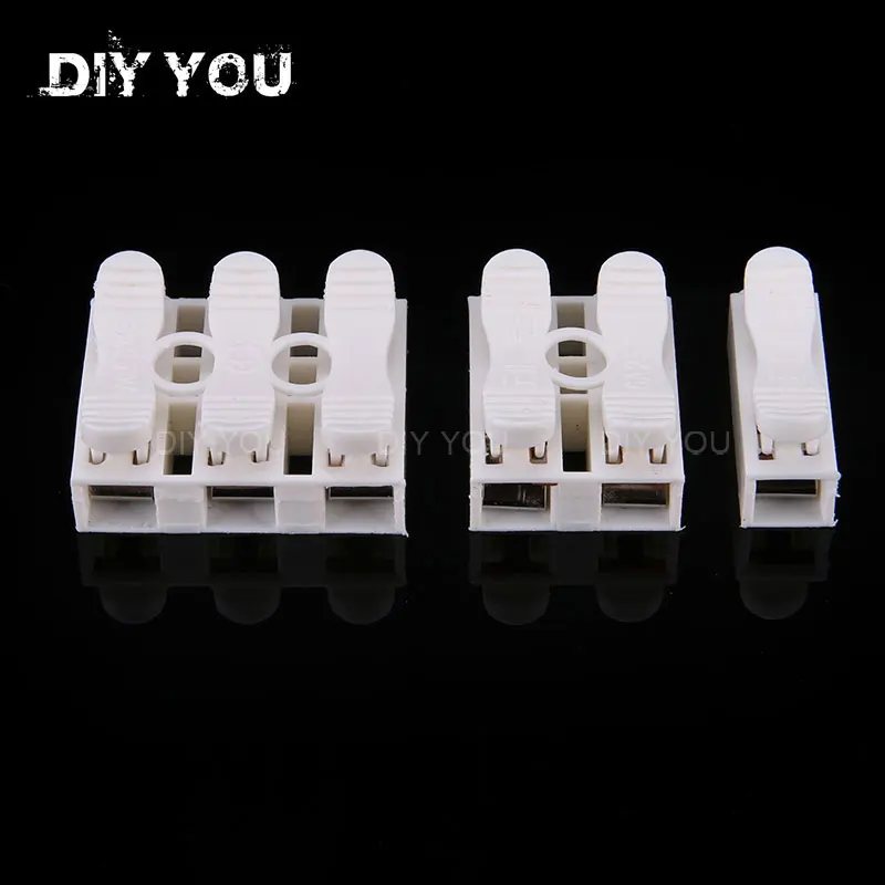 

30/50/100 Pcs ZQ-1P/2P/3P Electrical Connectors LED Strip Light Quick Splice Wire Terminals Block Spring Connector Free shipping