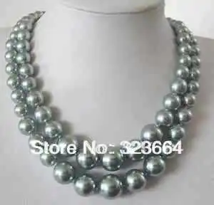 

8-14mm silver gray south sea AAA Shell PEARL NECKLACE