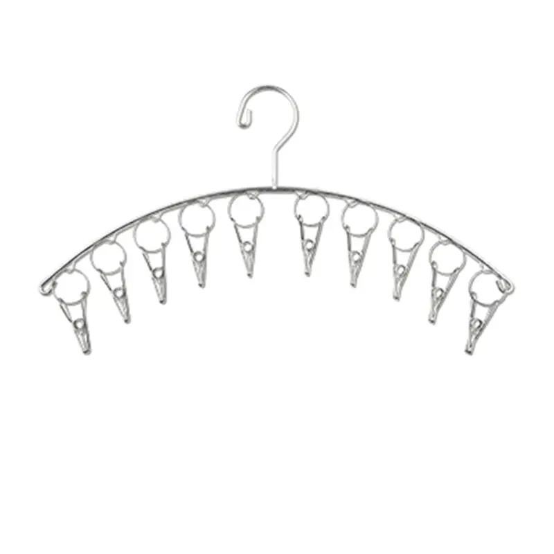 Windproof Clothes Hanger Laundry Socks Gloves Hanging Rack Stainless Steel Magic Fixed Clip Shelf Outdoor