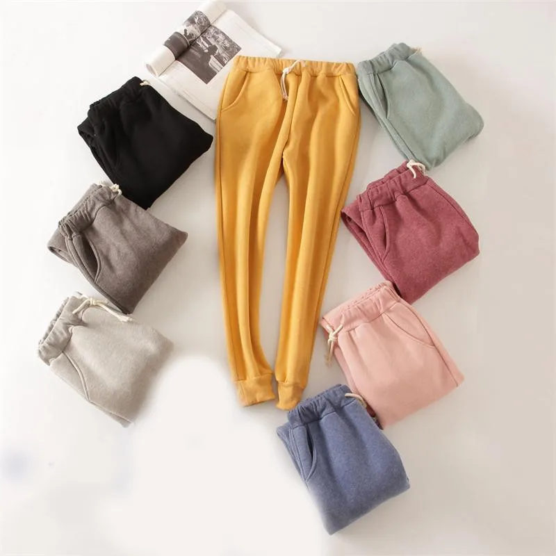 

Autumn Winter Women Casual Velvet Harem Pants Thick Loose Warm Pants Female Drawstring Long Trousers Women Pantalon Femme PZ756