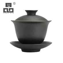 TANGPIN black crockery ceramic gaiwan tea cup chinese kung fu tea set drinkware 150ml