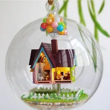 Летающий дом приключение дерева модели дома монтажные Dollhouse сделай сам стеклянный шар монтаж игрушка комплект