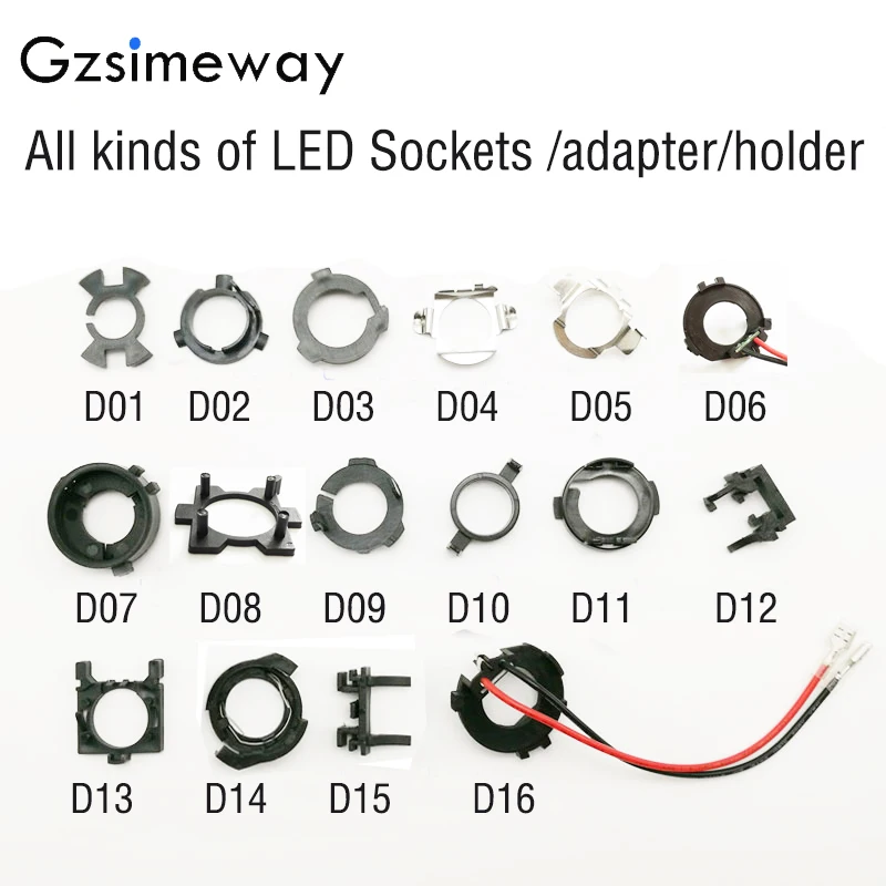 

Gzsimeway Car led H7 Headlights Adapters bulb Holder H1 Sockets Base Auto Lamp Adaptors for focus low beam and high beam H7