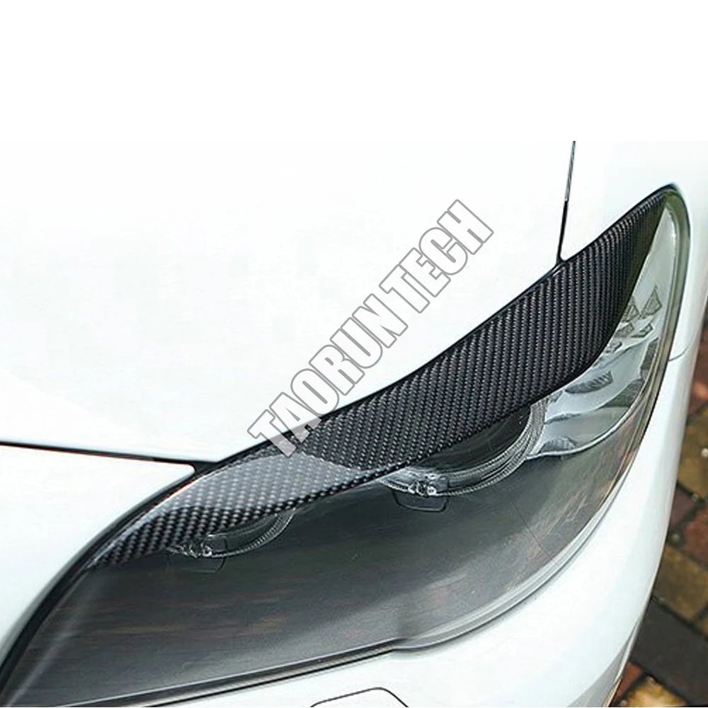 F10 углеродного волокна передняя лампа наклейка на козырек кузова Накладка для BMW F10 5 серии 520i 528i 530i 535i 520d 525d 530d фар век
