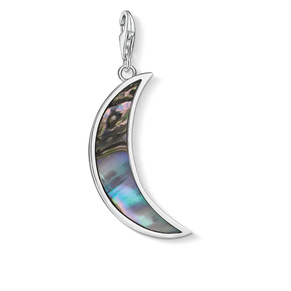 

Colorful Shell Moon Charms 925 Sterling Silver Mother of Pearl Handmade Pendants Fit Bracelet DIY Jewelry Making Accessories