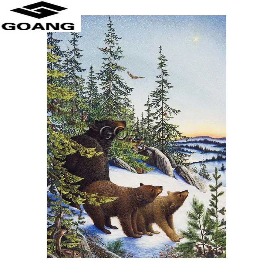 

Diamond Painting animals Cross Stitch Kits Diamond Embroidery 3d wall sticker full Square Diamond Mosaic black bear
