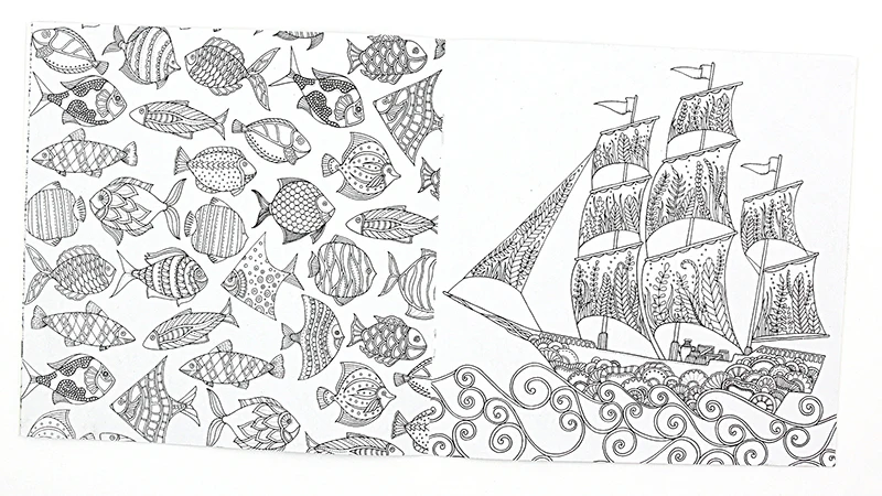 1 PCS New 24 Pages Lost Ocean Inky Adventure Coloring Book For Children Adult Relieve Stress Kill Time Painting Drawing Art Book 1 PCS New 24 Pages Lost Ocean Inky Adventure Coloring Book For Children Adult Relieve Stress Kill Time Painting Drawing Art Book