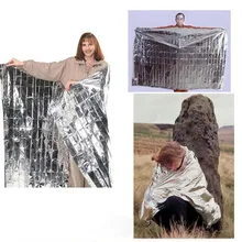 10 шт. серебро Открытый аварийного Выживание спасения Одеяло Фольга Термальность пространство первой помощи Шторы oc24