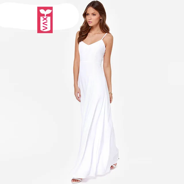 White Pleated Maxi Dress