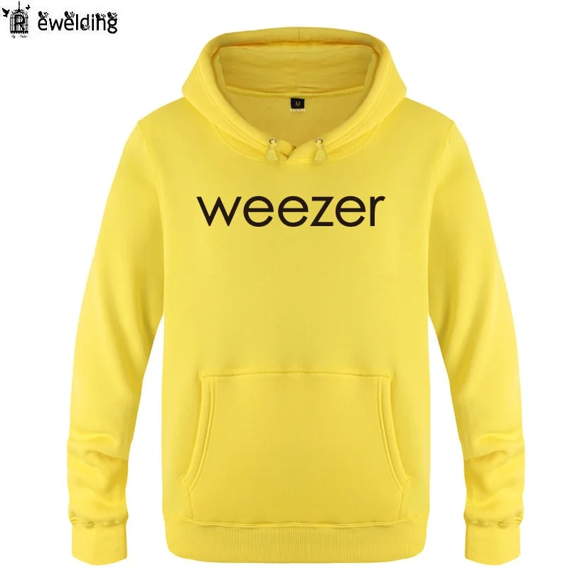 Mens Hoodies Music Rock Band Weezer Letter Hoodie Men Hip Hop Fleece