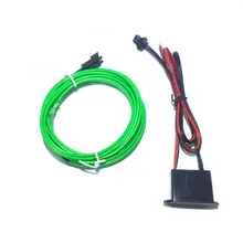 EL Decoration 12V Auto Car Interior LED Neon Light EL Wire Rope Tube Line Party Weeding Decal 10 Colors fluorescent green 5M