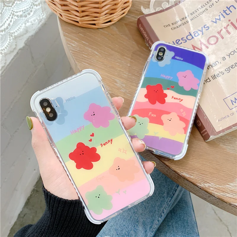 

Antiknock shockproof phone case for iphone xr x xs max cute happy bear capa cover for iphone 6 s plus case 7 7plus 8 8plus funda