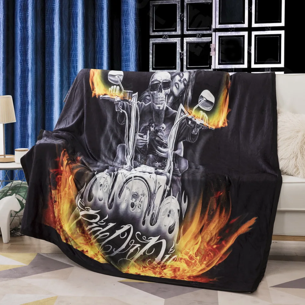 

BEST.WENSD Halloween blankets bed quality Super soft comfortable weighted throw blanket for home Hotel Travel terror girl Skull