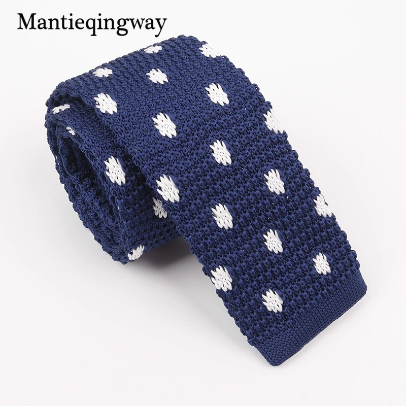 Mantieqingway 5 см Тощий вязать связей для Для мужчин узкий трикотажный галстук Для мужчин в полоску шеи галстук для свадьбы Corbatas воротник Cravate