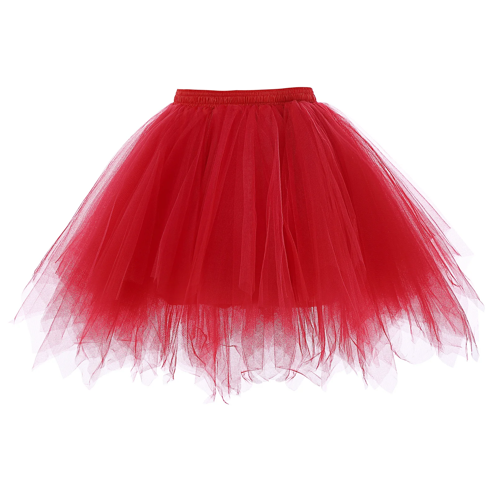 

KK stock Women white black red Soft Tulle Netting Retro skirt Vintage Crinoline Petticoat Unde short skirt mini summer