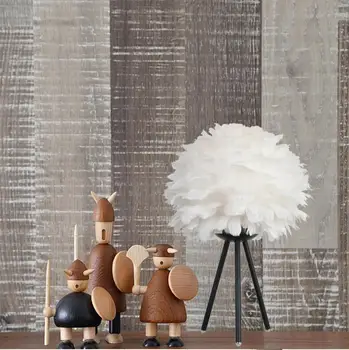 

Modern minimalist table lights warm princess bedroom bedside lamp natural feather decorative table lamp LED light