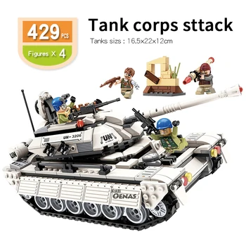 

military war T90 M1A2 Battle Tank Model UN PKF Compatible DIY assembled building Brick block kids toys children Birthday gift