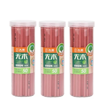 

50pcs/set Environment Protection Woodless Pencils HB Hexagon Red Pencil for Kids Writing Stationery School Office Supplies