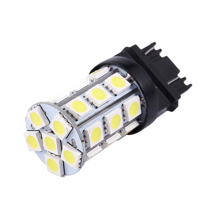 1 шт. T25 3157 5050 светодиодный 27 SMD Автомобильная белая Тормозная лампа стоп сигнала DC