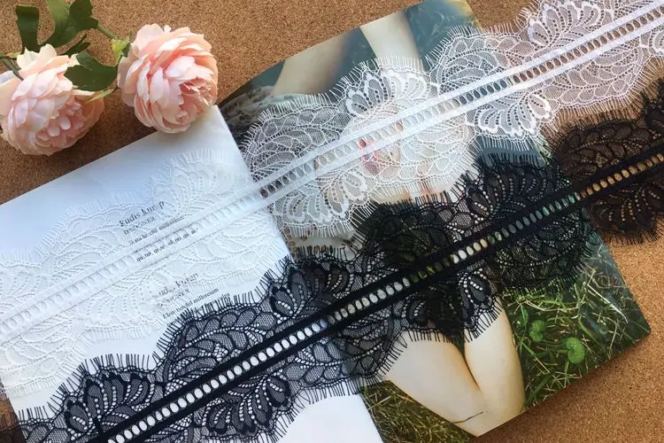 6 метров цена 10 см Широкий двусторонний ресниц кружевной ткани DIY Одежда свадебная вуаль сшивание аксессуары