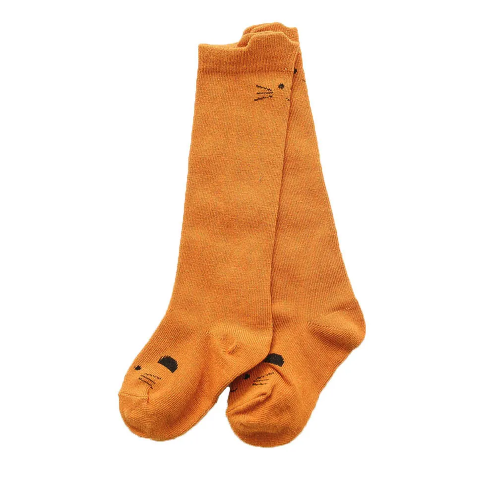 Детские длинные носки для детей от 0 до 3 лет хлопковые носки с рисунками животных из мультфильмов для девочек детские длинные носки до колена на весну, Прямая поставка - Цвет: D