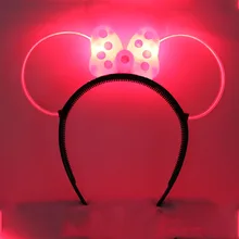 2017 FAHION FRESCO LUZ MINNIE MICKEY OÍDOS VENDAS DEL ARCO de LA BODA de LUZ LED PARPADEANTE HASTA GLOW PARTY FAVORS SUPPLIES REGALO de Halloween