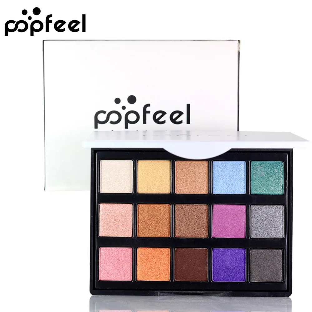 

New Popfeel 15 Colors Diamond Glitter Eye Shadow Eye Makeup Waterproof Matte Shimmer Pigment Eyeshadow Palette Cosmetic Make Up